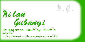 milan gubanyi business card